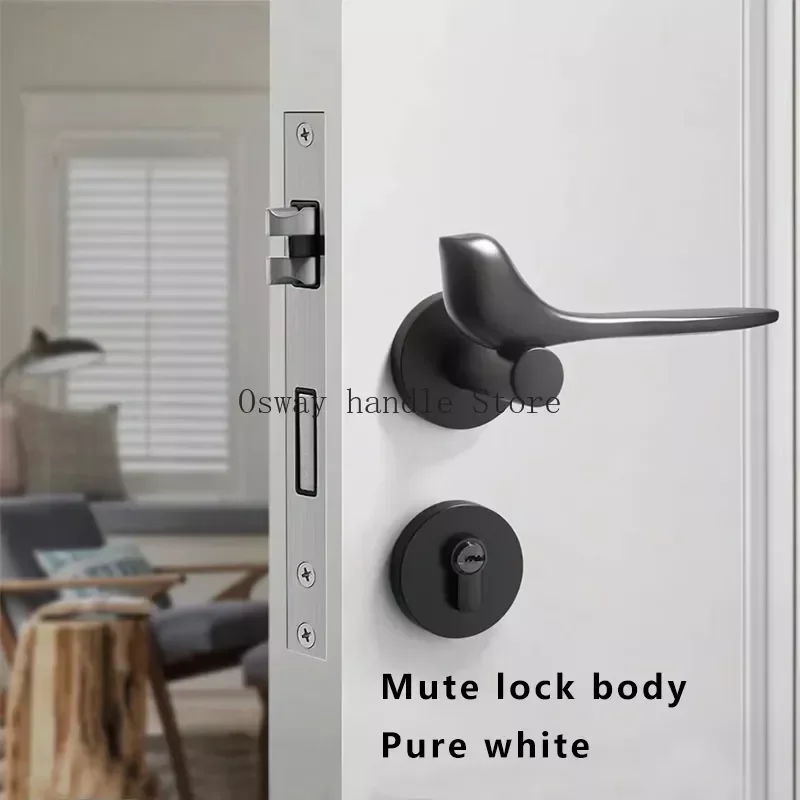 Imagem -04 - Golden Bird-magnética Sucção Porta Fechadura Minimalista Maçaneta Quarto Mute Maçaneta da Porta Doméstica Dividir Fechadura da Porta de Madeira Maçaneta do Quarto