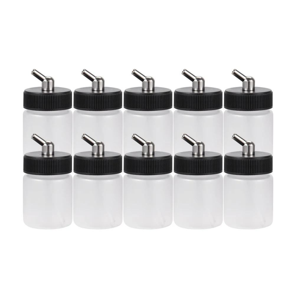 OPHIR 10 pcs/lot Transparent Airbrush Plastic 22cc bottle Professional paint cup for Single Aciont Airbrush AC019-10x