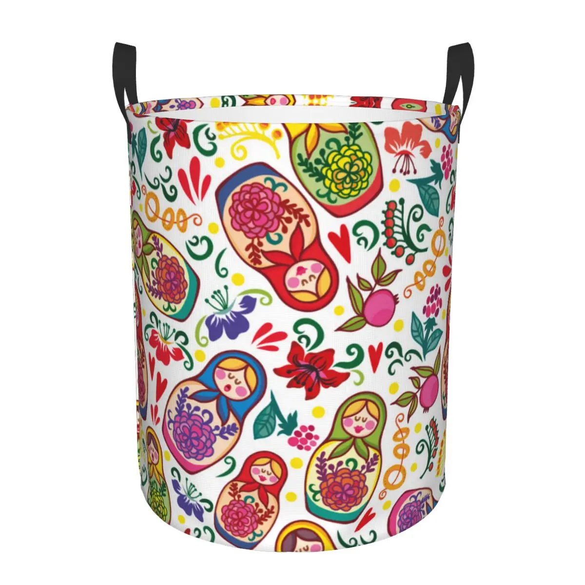 Russian Doll Babushka Matryoshka Laundry Basket Collapsible Large Clothing Storage Bin Baby Hamper