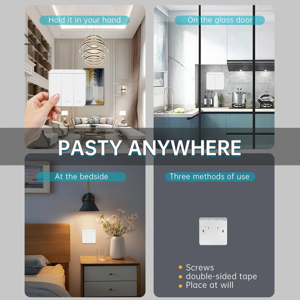 Tuya Zigbee Smart Home Wifi Wireless Switch 2.4GHz RF433 220V 110V 10A Relay Controlle Mini Square Button Wall Panel Switch