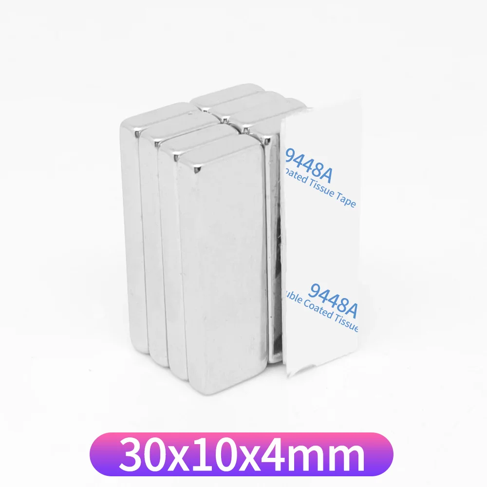 2/5/10/20/30/50PCS 30x10x4 Block Search Magnet Two Side With 3M Tape 30x10x4mm Quadrate Rare Earth Neodymium Magnet 30*10*4 image 5