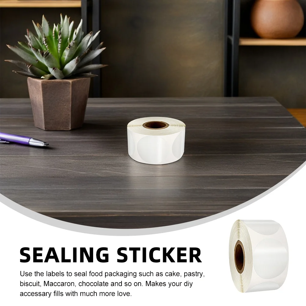 500Pcs Bopp Plastic Sealing Stickers Transparent Self-Adhesive Round Labels for Candy Bags and DIY Projects Sealing Sticker