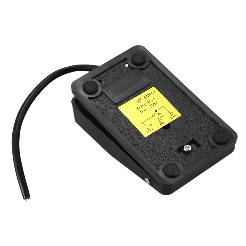 4X 220V 10A SPDT Nonslip Plastic Momentary Electric Power Foot Pedal Switch