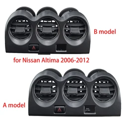 For Nissan Altima 2007-2013 Car Dash Air Conditioner Outlet Grille with Hazards Emergency Switch E771-5111E100 AC Air Vents