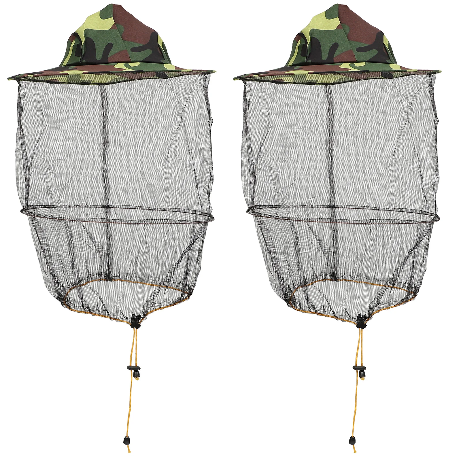 2 Pcs Anti Inset Hat Camouflage Bee Resistance Cap Face Protector Mesh White Anti-Mosquito