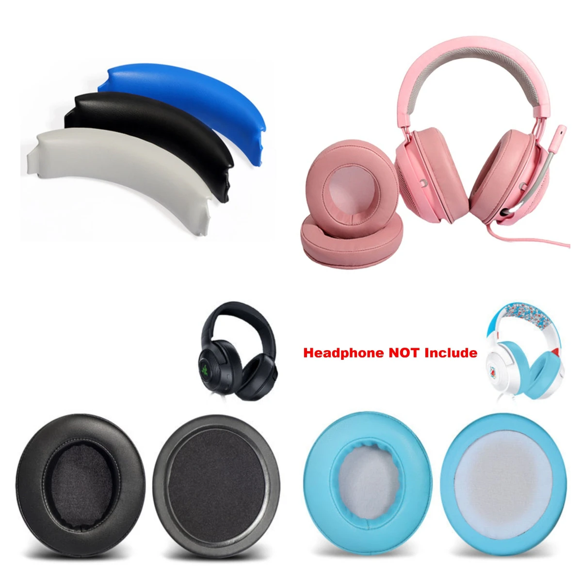 

Replacement Earpads / Headbeam leather pad Suitable for Razer kraken Standard Edition X V3X Headphone