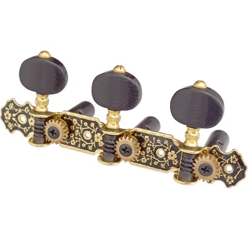 Prácticas clavijas de guitarra, clavijas de afinación de cuerdas de guitarra clásica, llave dorada, sintonizadores 3R, llaves, piezas, accesorios