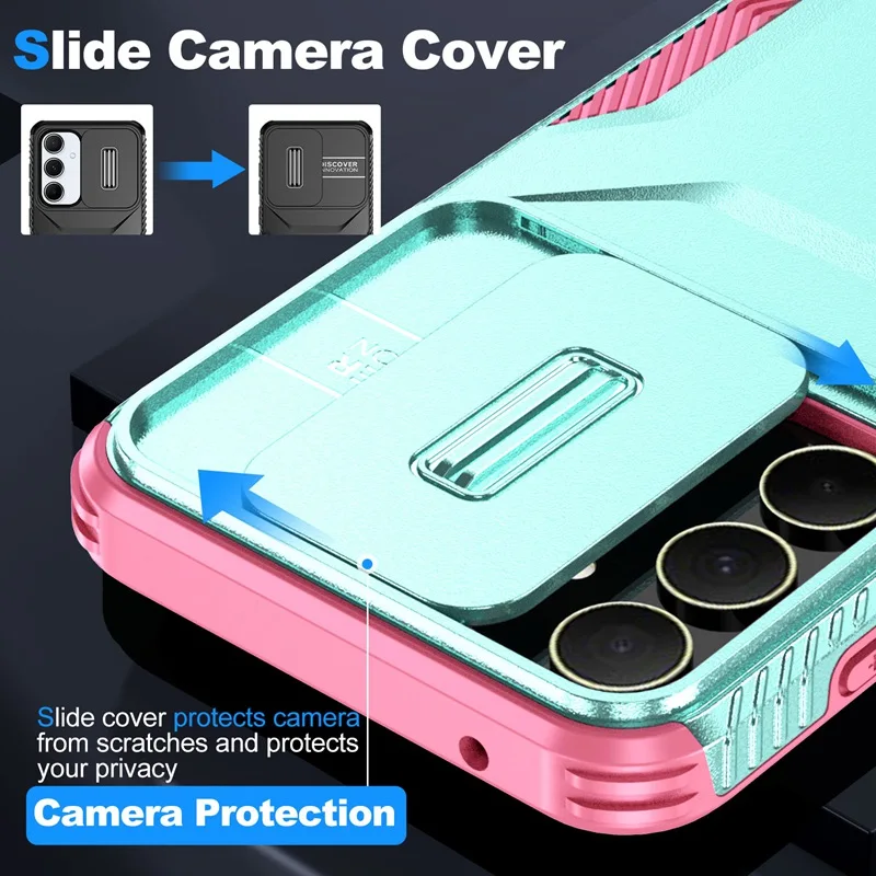 Case For Samsung Galaxy A55 A 55 Military Grade Antiskid Camera Lens Slide Cover For Samsung A55 Cases GalaxyA55 Hard Covers