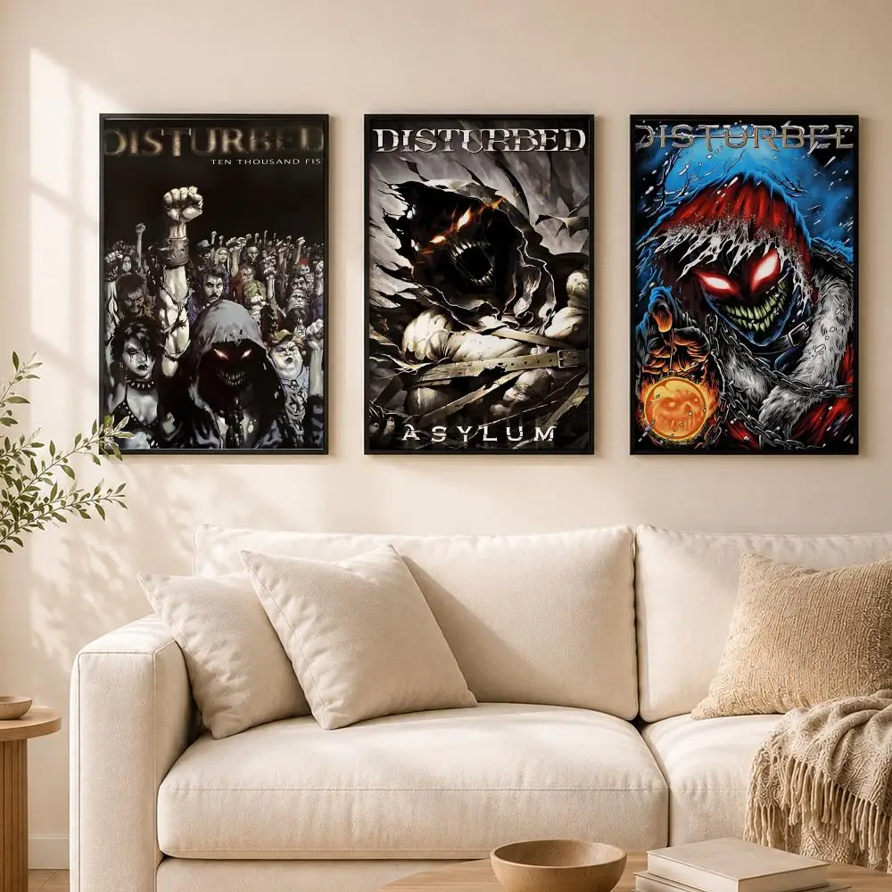 Band D-Disturbed-D Poster Self-Adhesive Waterproof Wall, Decorative Home Art & Holiday Gift