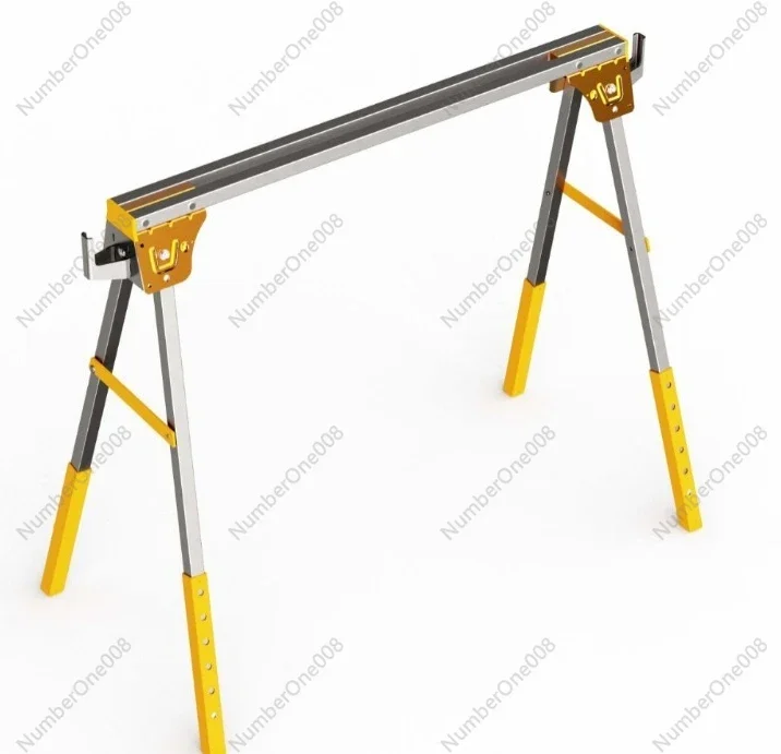 Folding Metal Sawhorse Function Portable Workbench Iron Work Table