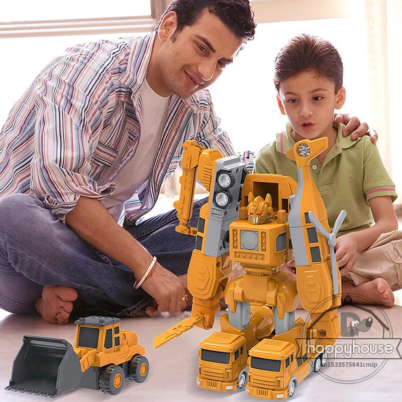 Voiture d'ingénierie à transformation magnétique, jouets assemblés pour tout-petits, blocs magnétiques pour enfants, activités, jouet de transformation de voiture Robot