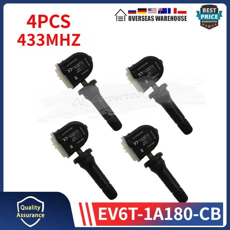 EV6T-1A180-CB EV6T-1A150-CB 4PCS Tire Pressure Monitoring Sensor TPMS 433MHz For Ford B-Max C-Max Mondeo Kuga Grand Focus Fiesta