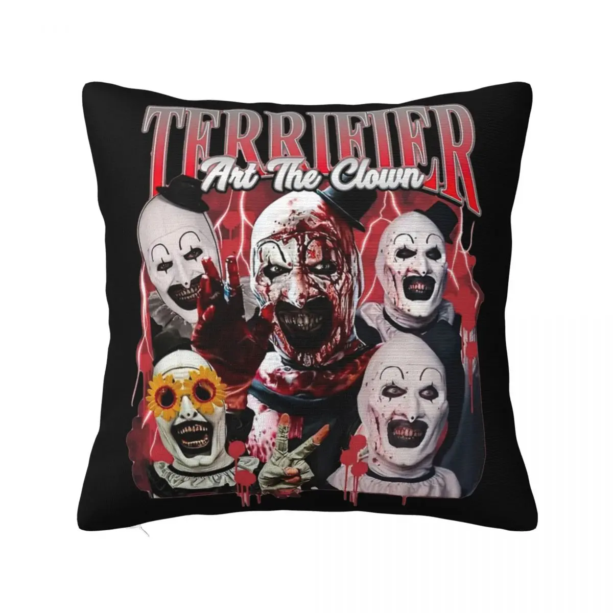 Terrifier Art The Clown Pillowcase Double-sided Printing Cushion Cover Decor Horror Halloween Film Pillow Case Cover Square 18''