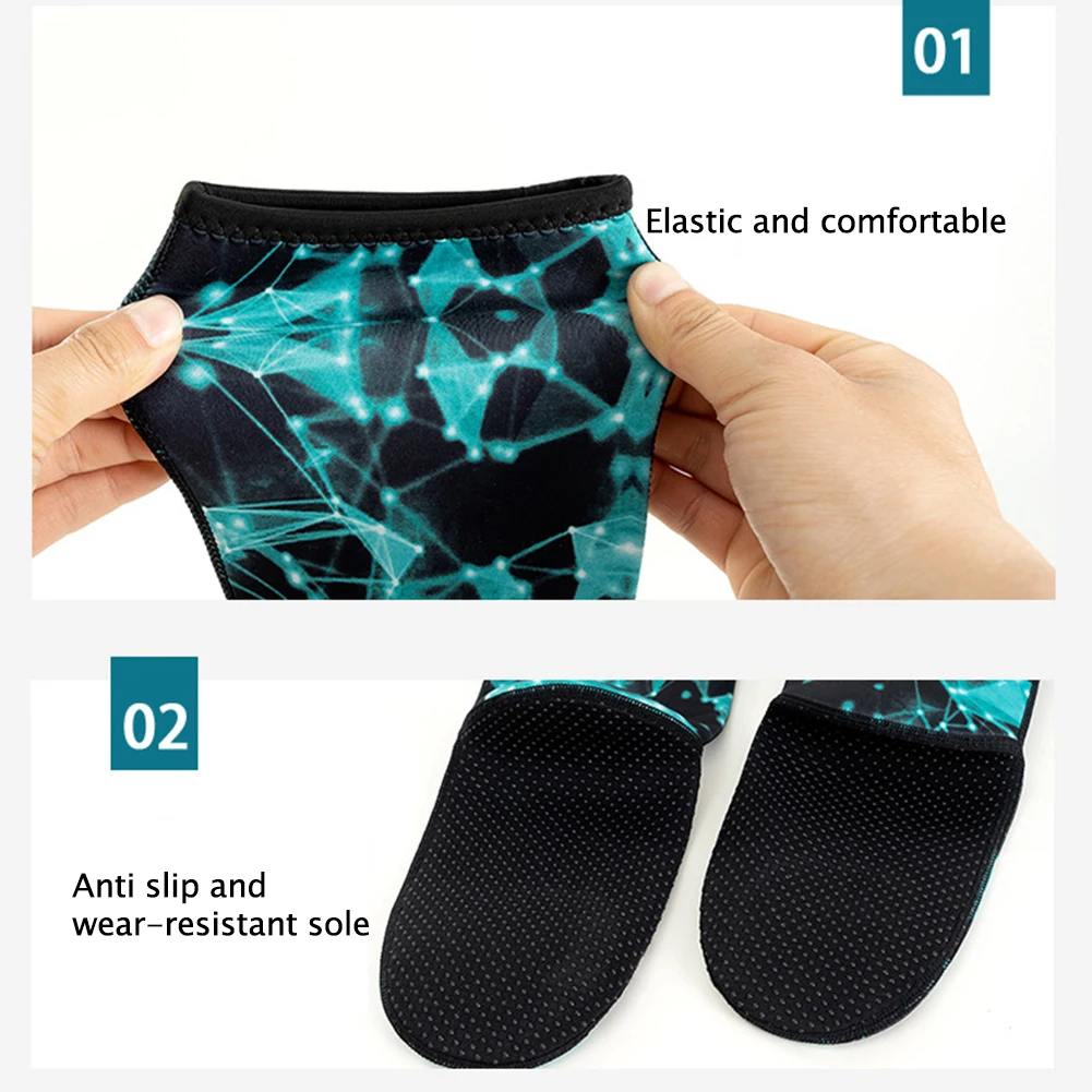 Snorkeling Spearfishing Socks Unisex Winter Warm Beach Fin Sock Neoprene Anti Slip Wearable Portable Lightweight for Water Sport