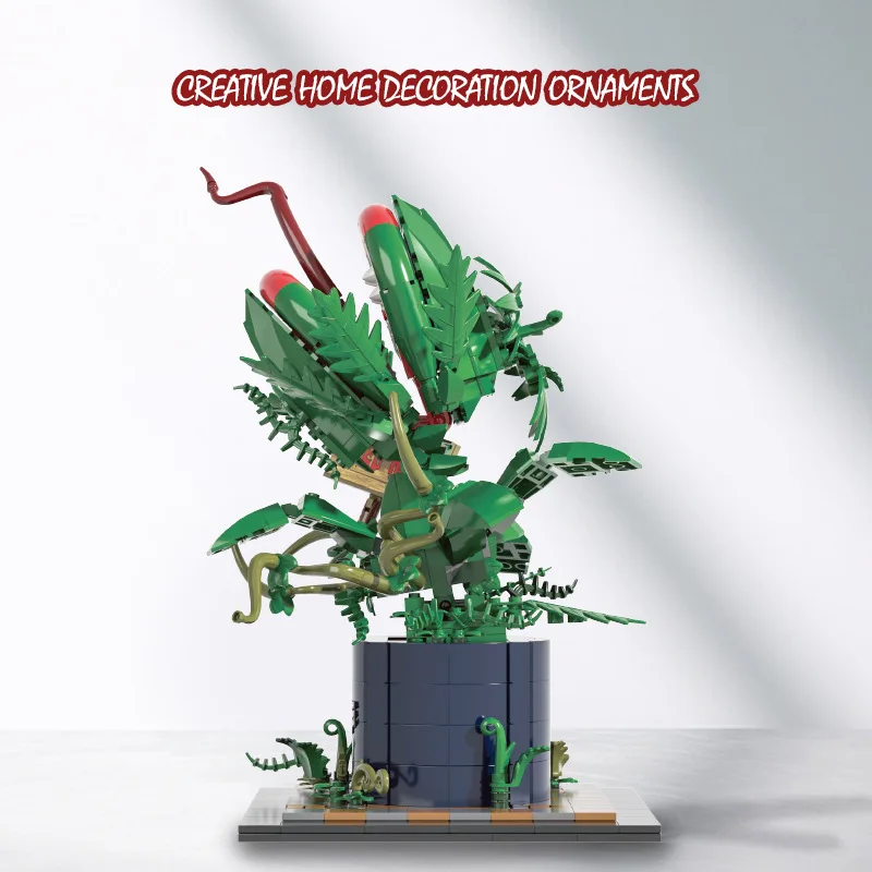 Venus Flytrap Building Blocks - Interactive Plant Series Puzzle for Kids' Creative Play and Desk Decoration