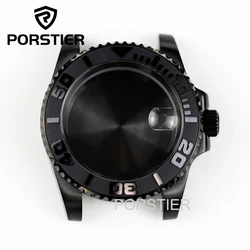 Black PVD Yacht Design Style Case Sapphire Crystal Water Resistant for NH35 Nh36 Nh34 Automatic Movement GMT SUB Watch Case