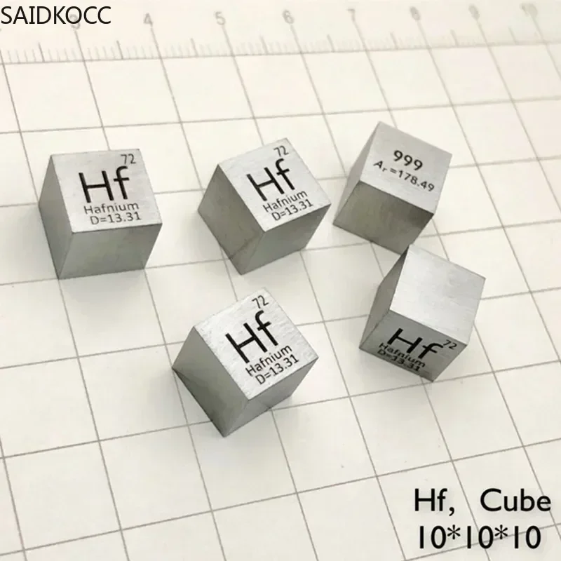 SAIDKOCC 99.9% High Purity Hafnium Hf Metal Carved Element Periodic Table 10mm Cube