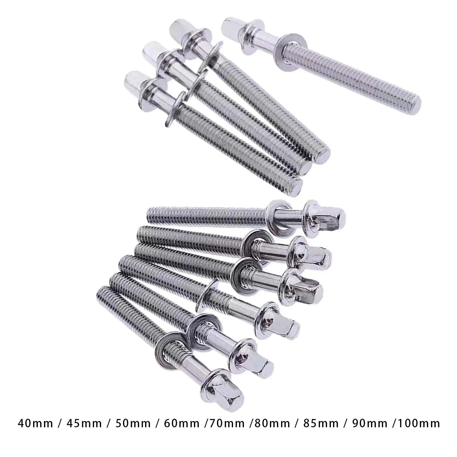 10 x Drum Bolts Screw Rods Drum Accessories Universal Replacement Percussion