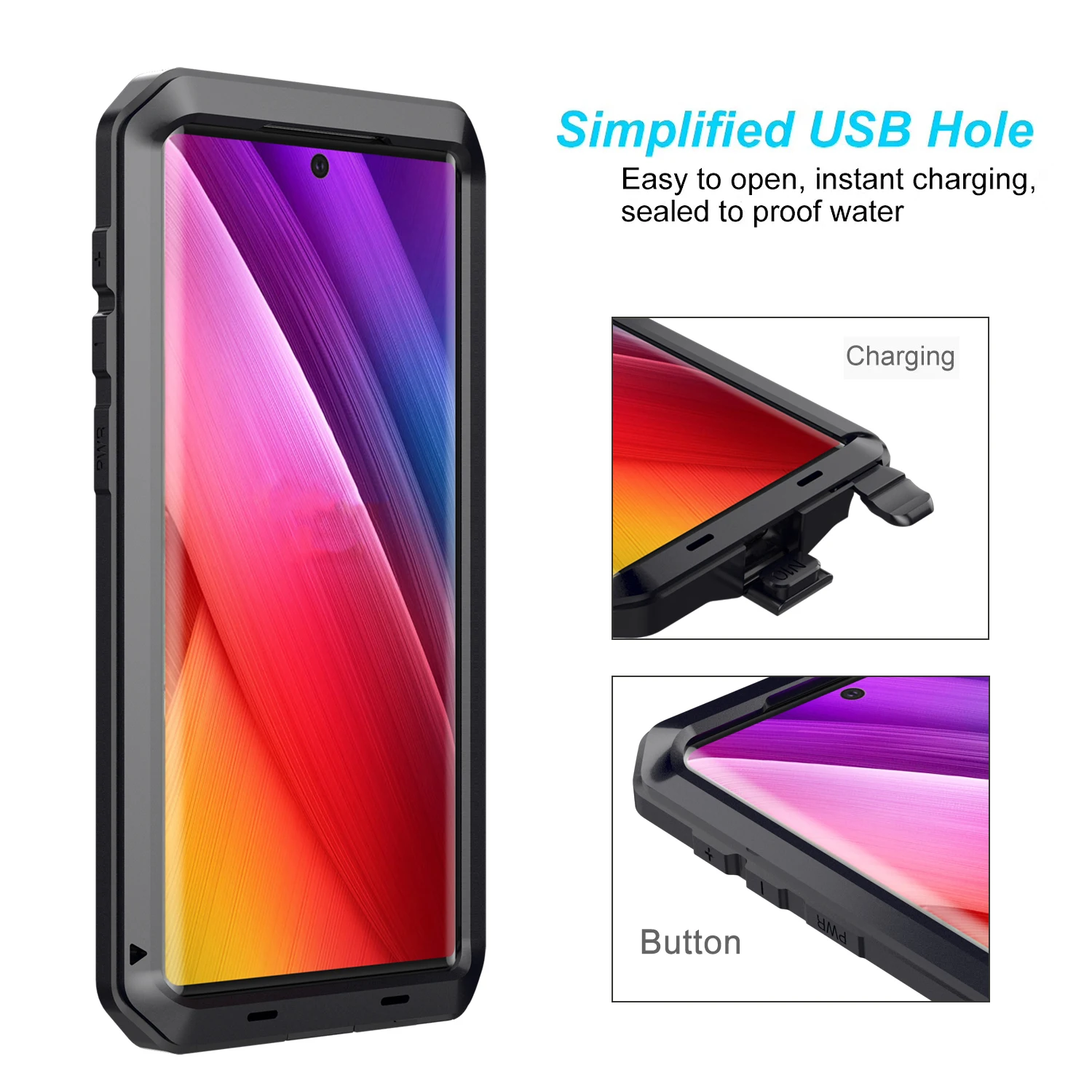 Luxury Doom Armor Dirt Shock Waterproof Metal Aluminum Phone Bags Case For Samsung Galaxy Note 10 Plus Cover