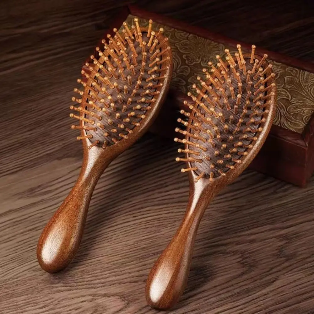 Golden Silk Sandalwood Air Bag Comb Anti Static Blood Circulation Smoothly Massage Wood Comb Scalp Massage Nose Massage