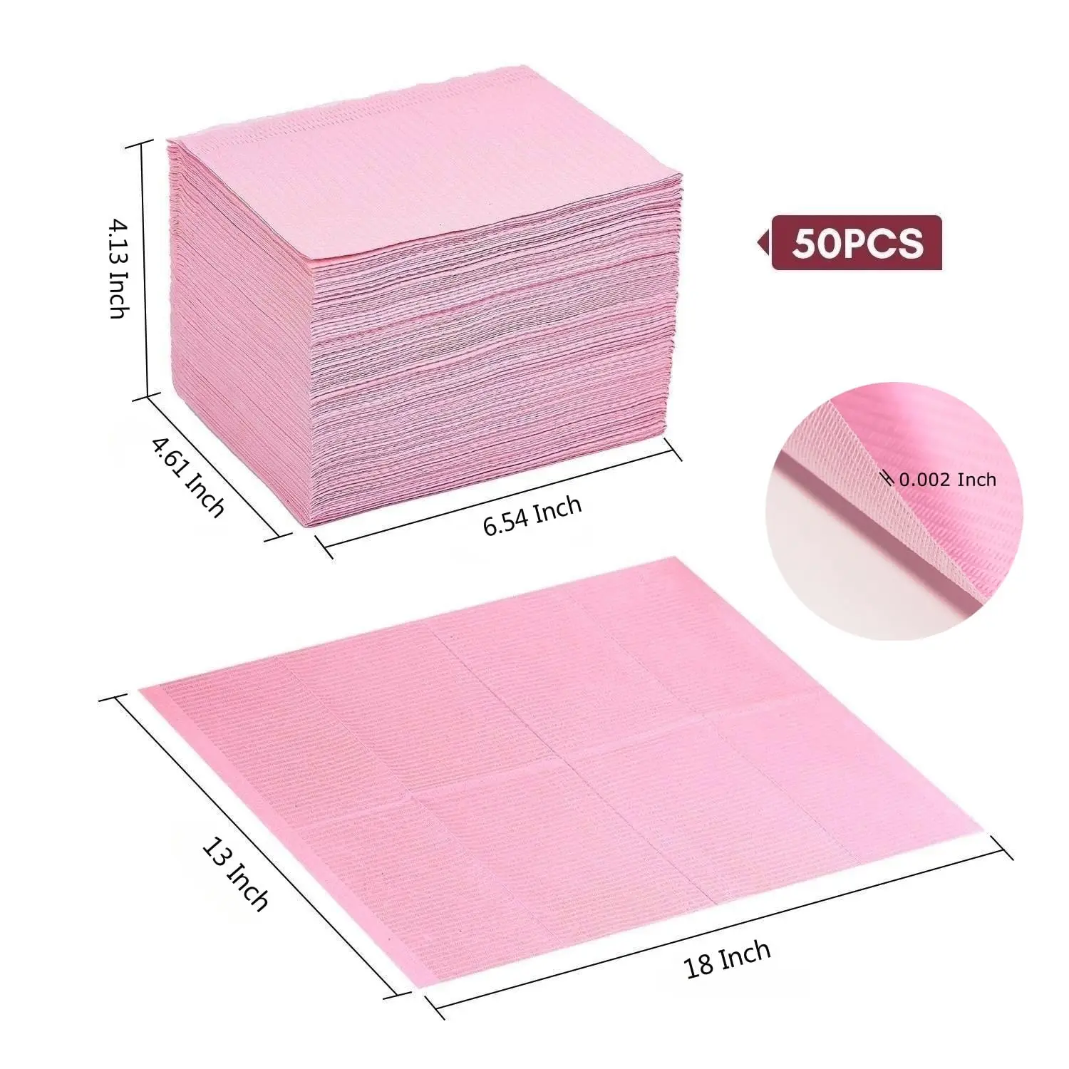 Makartt 使い捨てネイルマット: テーブル用ピンクフォーダブルネイルペーパータオル 50 枚 アクリルネイル練習シート 3 層防水ネイル