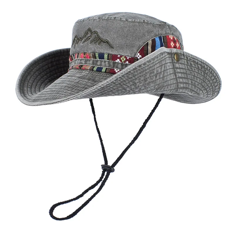 여름 파나마 양동이 모자 남자 여자 2025 수 놓은 밥 모자 야외 와이드 브림 비치 태양 모자 빈티지 어부 모자 바이저 모자