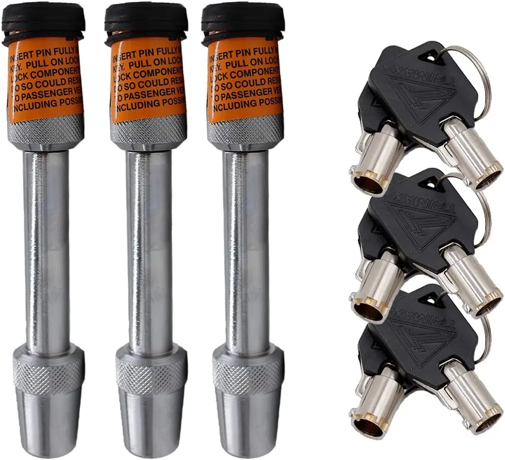 

2-1/2" & 1-5/8" Lock Kit for Trailer Hitch, Orange, Prevents Accidental Unhitching