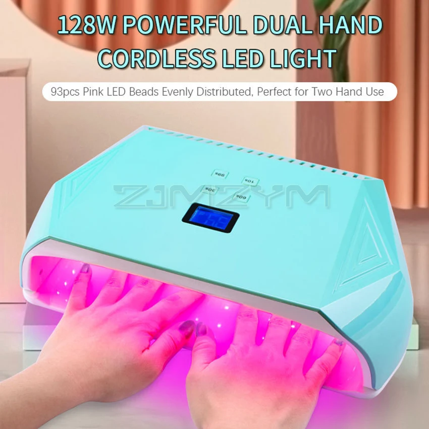 Two Hands Curing Rechargeable Nail Lamp Red Light Gel Polish Dryer Cordless Manicure Machine Wireless Nail UV LED Lamp