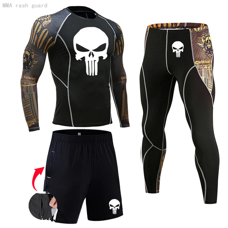 Compression Sportswear Running Suit Men Winter Thermal Underwear Long Sleeve Shirt Bottoms Cycling Jogging Base Layer Sports 4XL