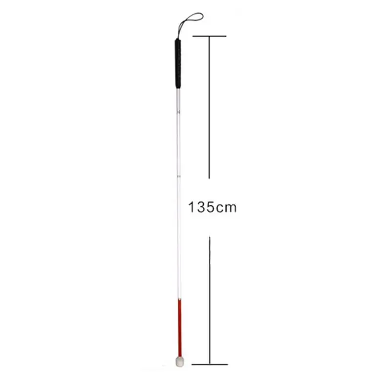 Aluminum Blind Cane with Rolling Tip Portable Blind Walk Canes Crutch for Outdoor Sticks with Reflective Design