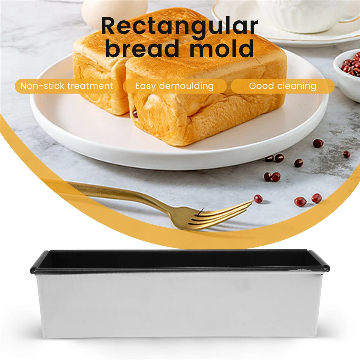 Stampo per pane rettangolare antiaderente, piccola scatola per toast, stampo per torta