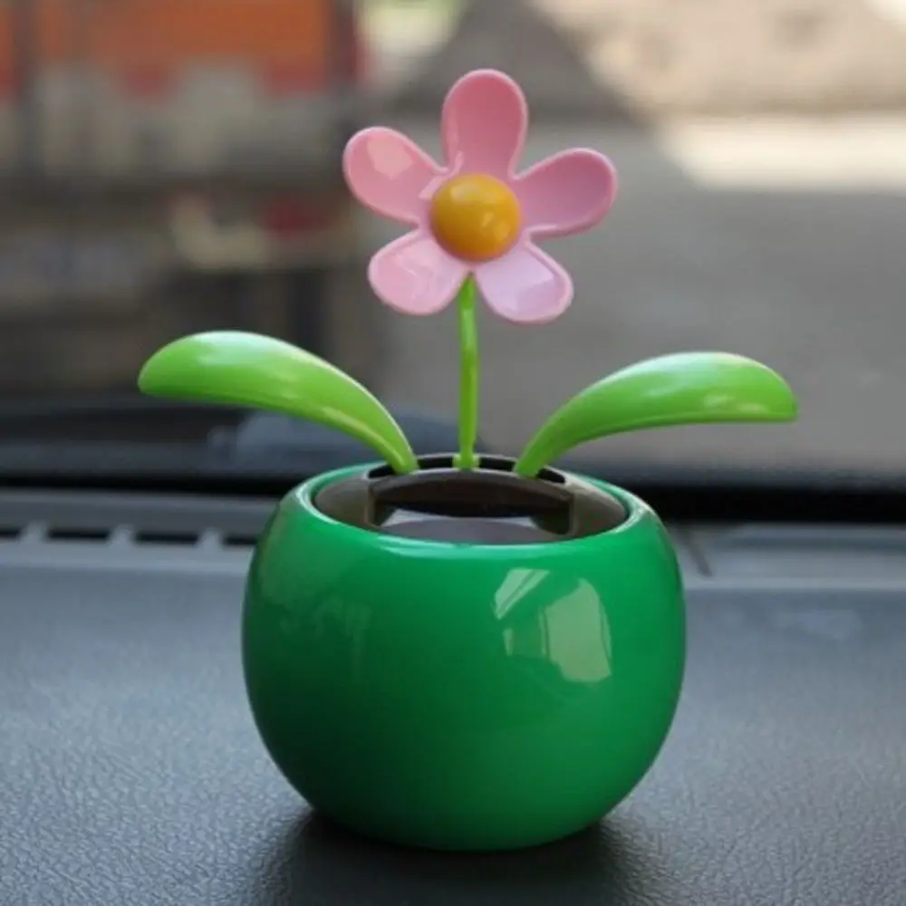 New Car Ornament Funny Solar Powered Cartoon Vibrant Ornamental Decor Automobile Dashboard Dancing Flower Friend Swinging Toy