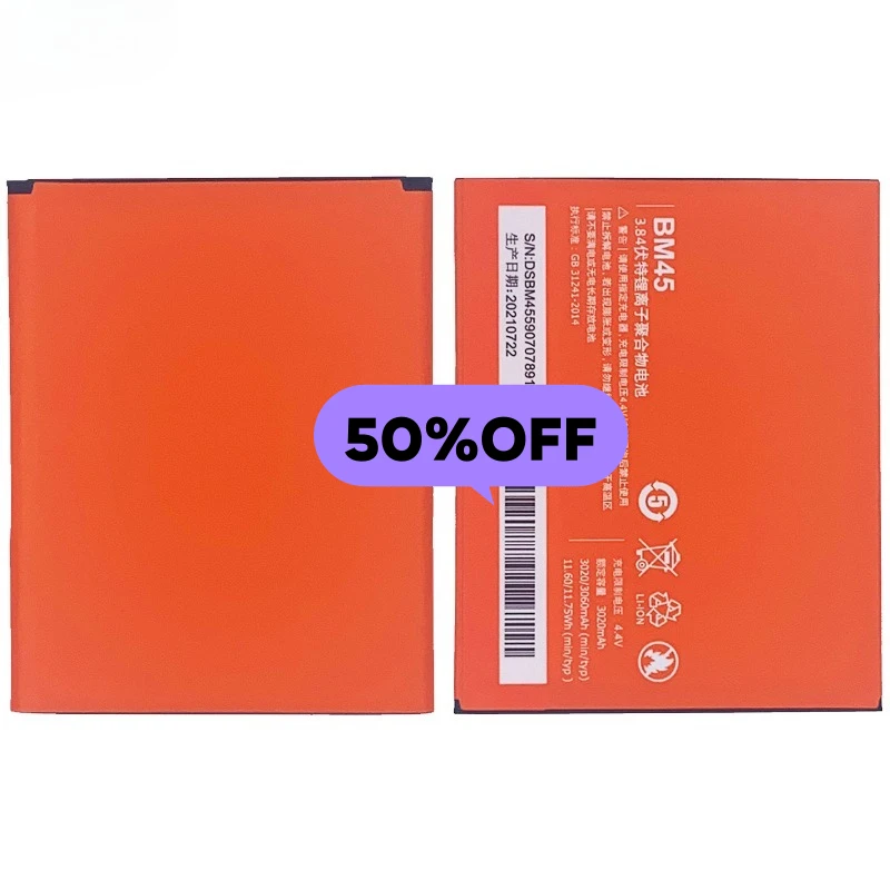 BM45 for Xiaomi Note 2/Note 2 Prime Phone Battery High Quality High Capacity Battery Replacement Bateria Grade A Cell with Tools