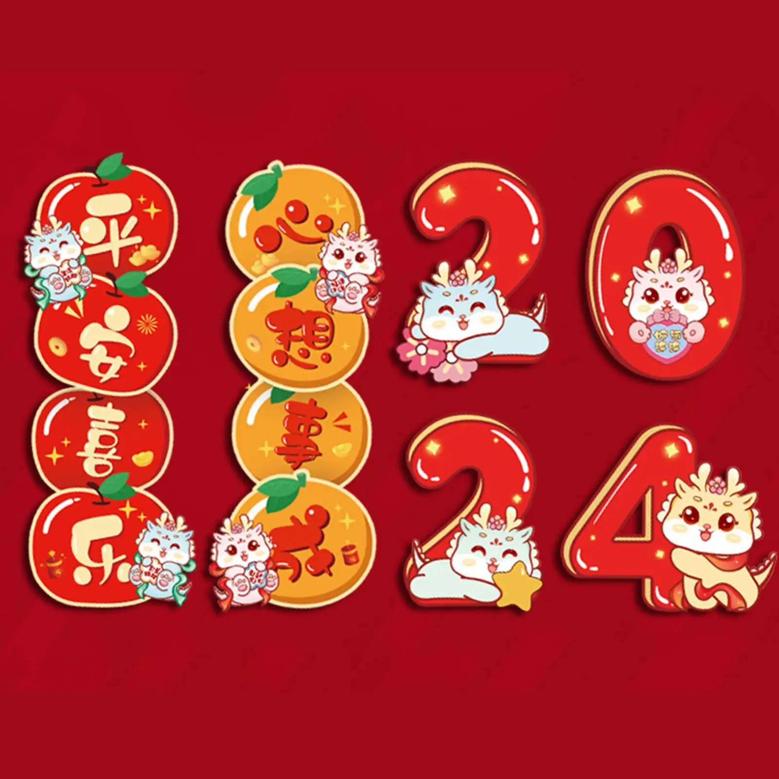Chinese New Year Fridge Magnets 2024 Resin Dragon Decor Cute Refrigerator Magnet Set for DIY Craft Gift Home Kitchen Kitchen