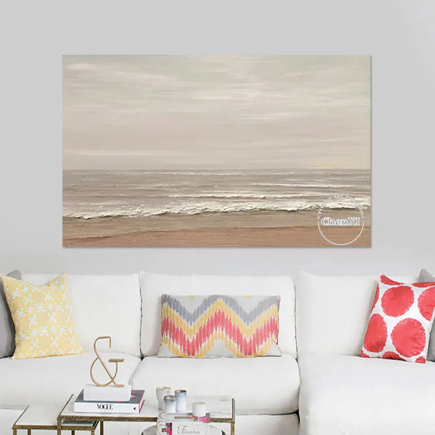 Living Room Decor Abstract Wall Decor Knife Sea Wave Oil Painting Unframed Canvas Luxury Large Texture Poster Art Ideal Product