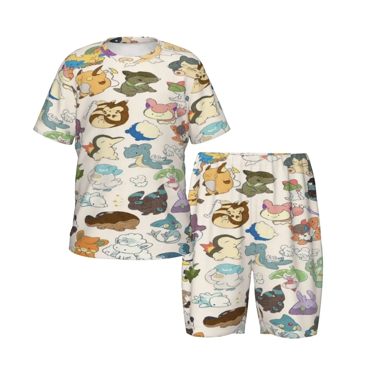 Pokemon novo verão plus size 4xl pijamas conjunto para meninos meninas pijamas