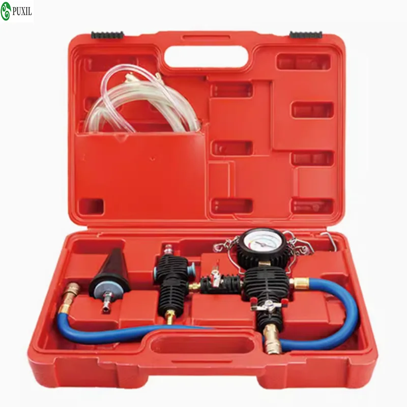 Auto Engine Cooling System Vacuum Purge Coolant Refill Tool, Universal Replace Tool Set with Hose for Car