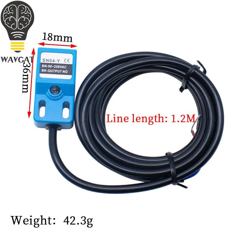 Square inductive proximity switch Metal sensing limit sensor SN04-Y DC three wire NPN normally open 24V