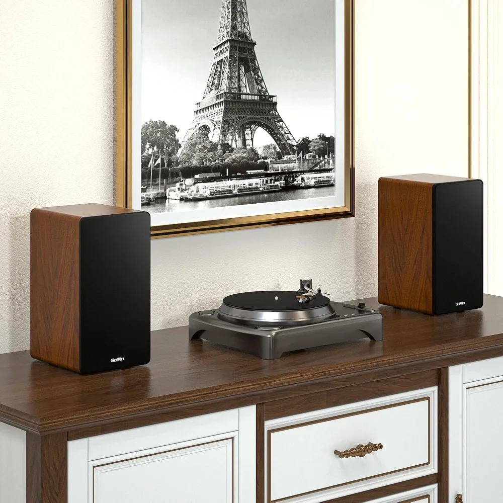 

Активные полочные колонки 40 Вт x2 с 4-дюймовым вуфером, оптическим и AUX входами для ТВ, ПК, проигрывателя винила