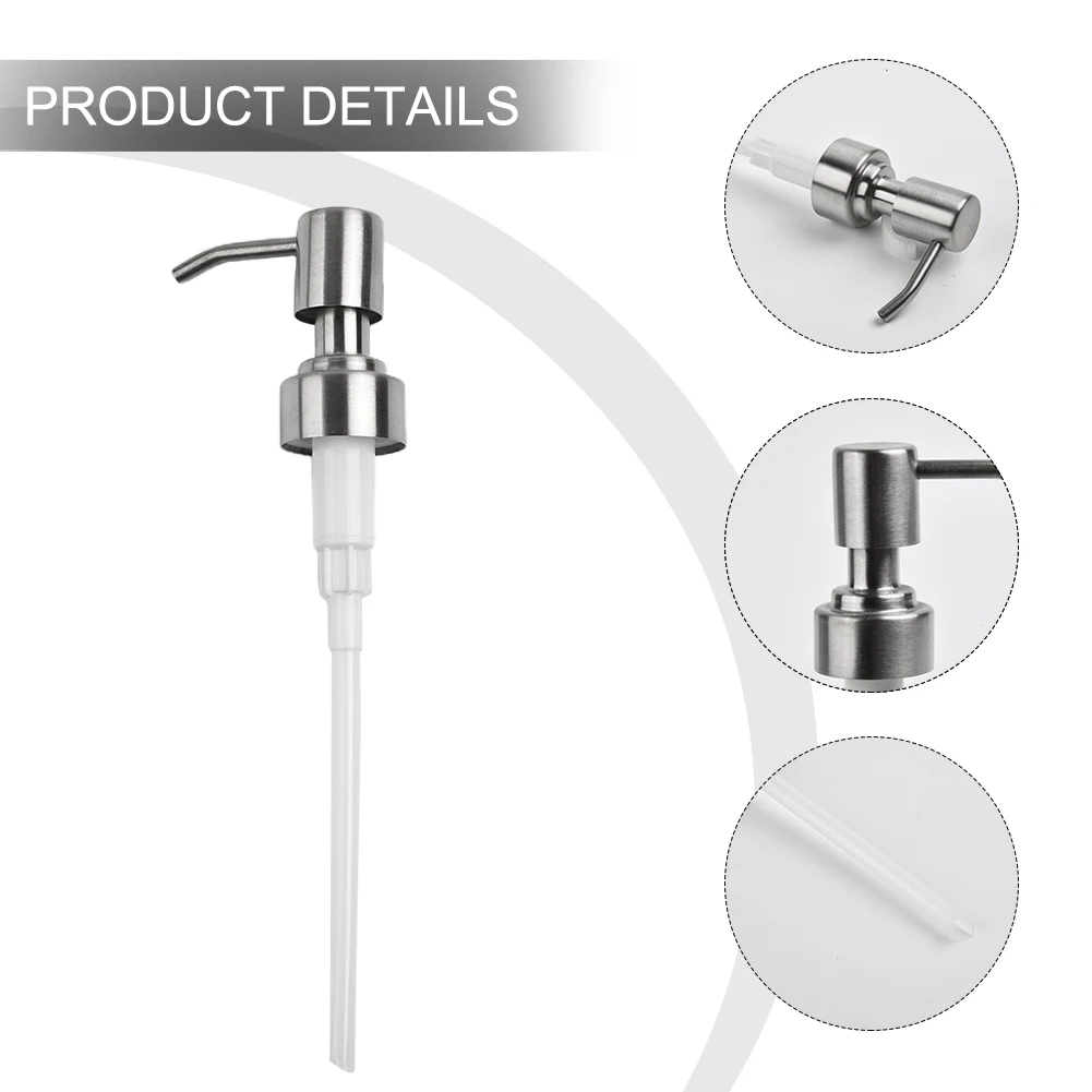 Stainless Steel Pump Head 1/2 Pcs Accessories Bathroom Brushed Dispenser Head Nozzles Kitchen Liquid Replacement