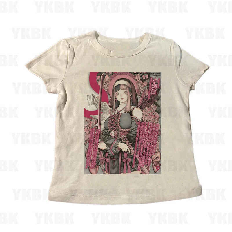 Y2K Женская уличная одежда в стиле хип-хоп Harajuku Винтаж японский стиль аниме девушка рубашка с длинными рукавами детская милая готическая мода повседневная свободная