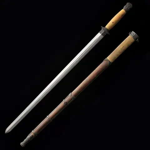 Chinese Sword,Full Size Chinese Jian, Real Sword, Forged Damascus Steel Blade Swords, Qin Jian Sword, Collection, Present,