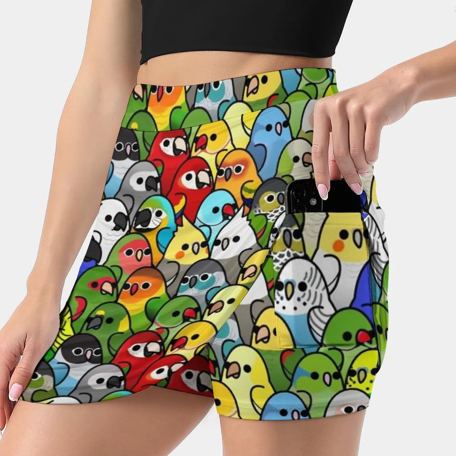 

Too Many Birds! Bird Squad 1 Women's skirt Sport Skort Skirt With Pocket Fashion Korean Style Skirt 4Xl Skirts Bird Birds Cute