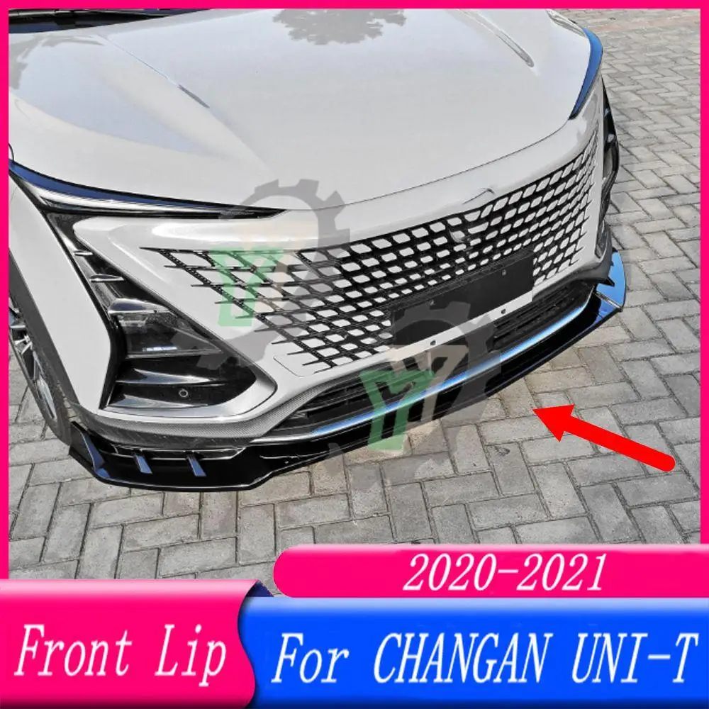 

20 21 Car Accessories Front Bumper Lip Spoiler Splitter Diffuser Detachable Body Kit Cover Guard For CHANGAN UNI-T 2020 2021