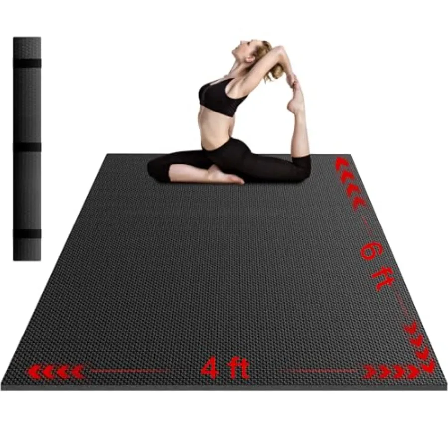 

Extra Thick Large Exercise Mat 6'x4'/7'x5'/8'x6'/10'x6' 8mm Non-Slip PVC Ultra Durable Heavy-Duty Yoga Mat for Home Gym Cardio