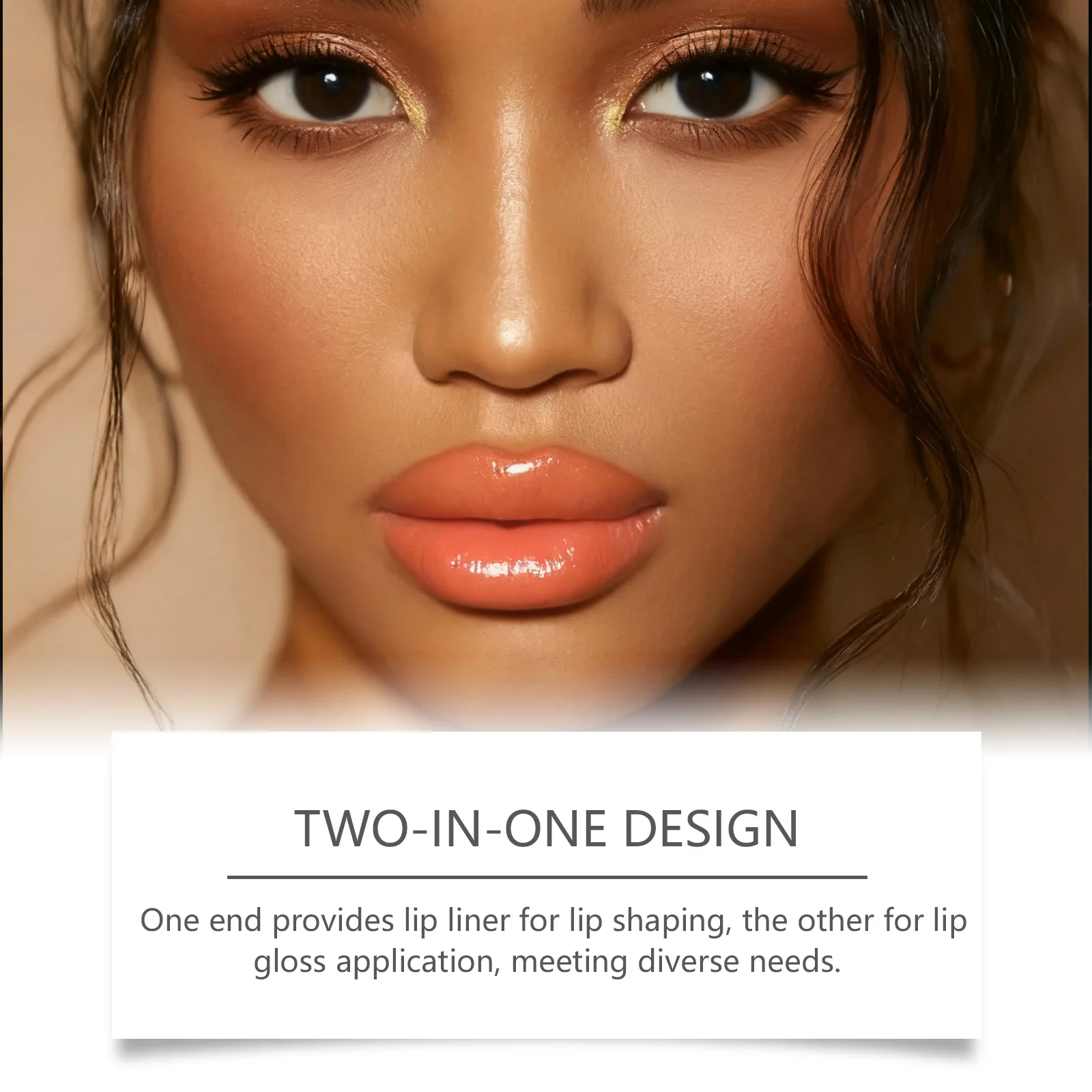 2 in 1 Lip Stain Liner Lip Gloss rimpolpante a lunga durata Impermeabile succoso Specchio Liscio Glitter Lip Gloss Trucco Lip Liner Set 1pz