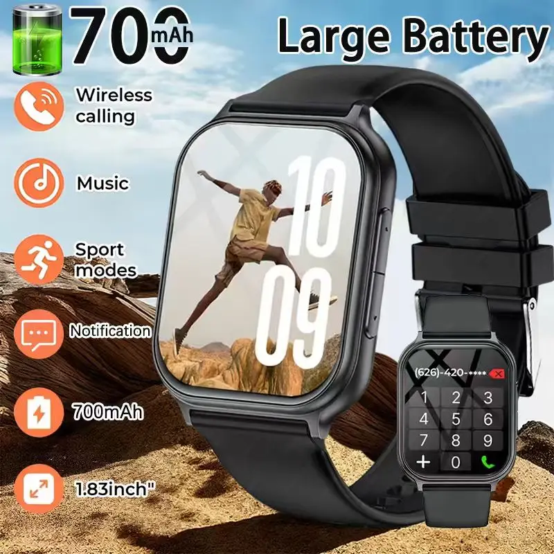 

2026 New Outdoor Smart Watch, 700mAh Large Battery,OutdoorFitnessTracker,HeartRate Monitor,BluetoothCall,BestGiftfor MenandWomen