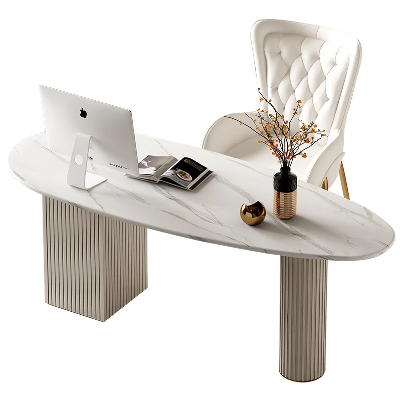 Nordic minimalist modern boss table beauty salon consultation desk light luxury writing desk household special-shaped rock slab