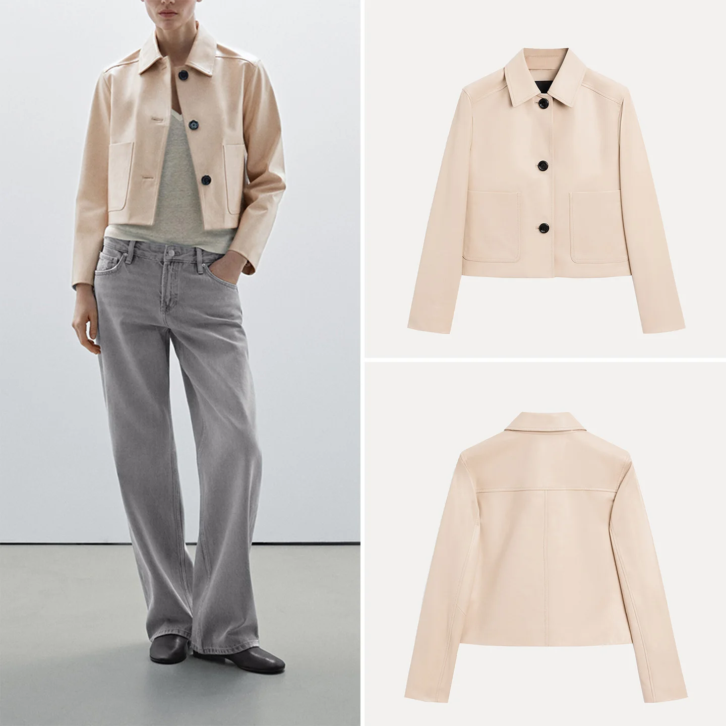 Damski płaszcz ze skóry ekologicznej Jaet 2025 Jesień Nowa Kolekcja Wysokiej Jakości Odzież Wierzchnia Modny Damski Płaszcz ze Stójką