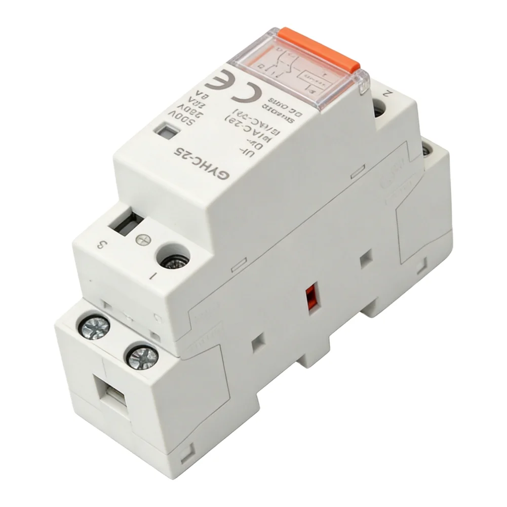 25A Contact Din Rail Mount RoHS Compliant Visualization Window Flame Retardant Plastic Flame Retardant Contactor Design